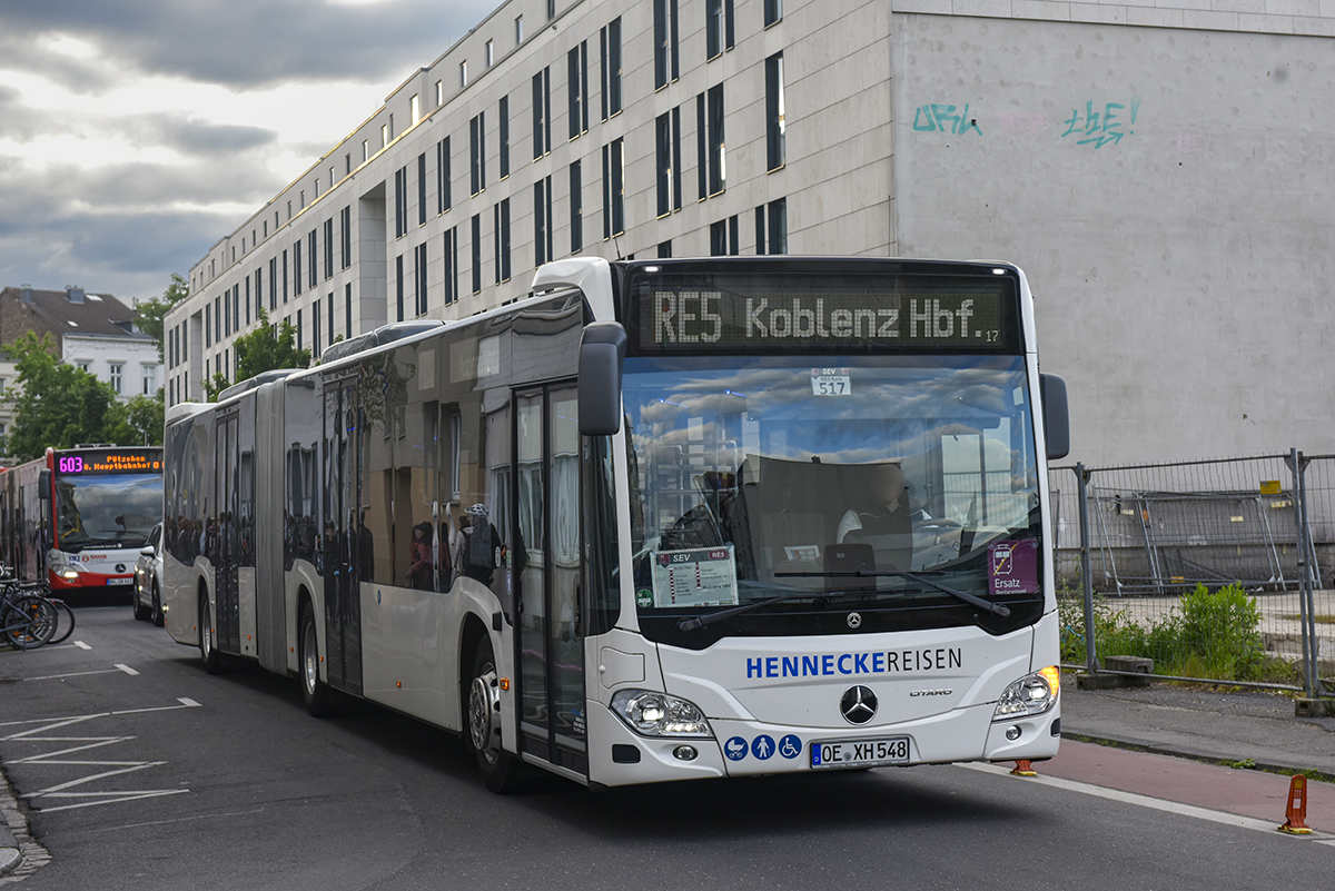 Olpe, Mercedes-Benz Citaro C2 G # OE-XH 548; Cologne — Rail Replacement "Linke Rheinstrecke" 05/2025