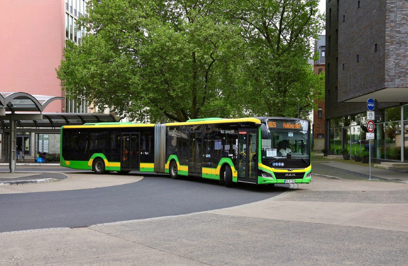 Ennepetal, MAN 18C Lion's City NG330 EfficientHybrid # EN-XC 7500; Cologne — Rail Replacement "Linke Rheinstrecke" 05/2025