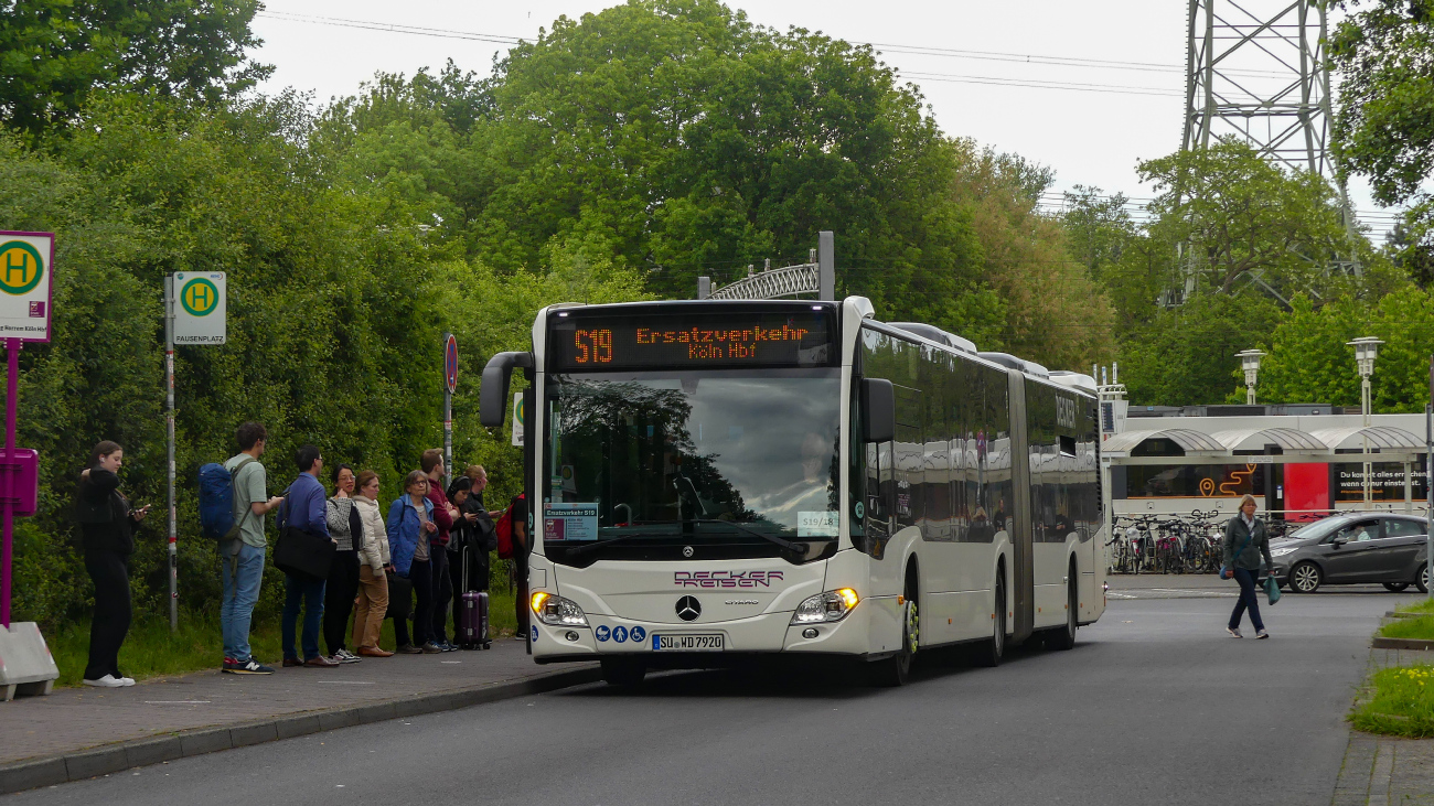 Siegburg, Mercedes-Benz Citaro C2 G # 92; Cologne — Rail Replacement "Linke Rheinstrecke" 05/2025