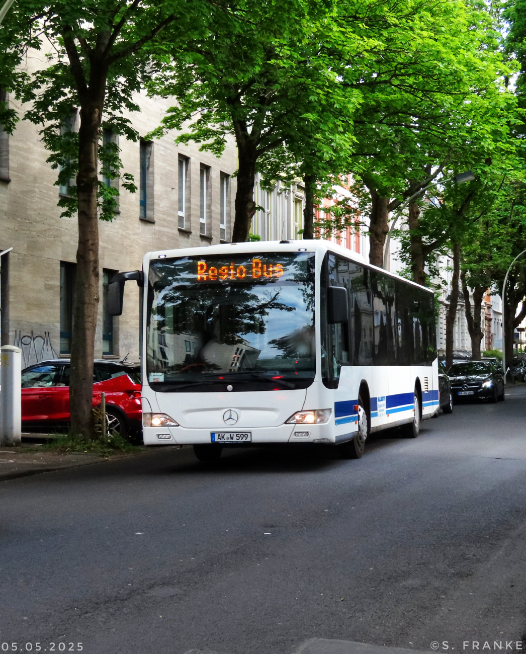 Altenkirchen (Westerwald), Mercedes-Benz O530 Citaro Facelift # AK-W 599; Cologne — Rail Replacement "Linke Rheinstrecke" 05/2025