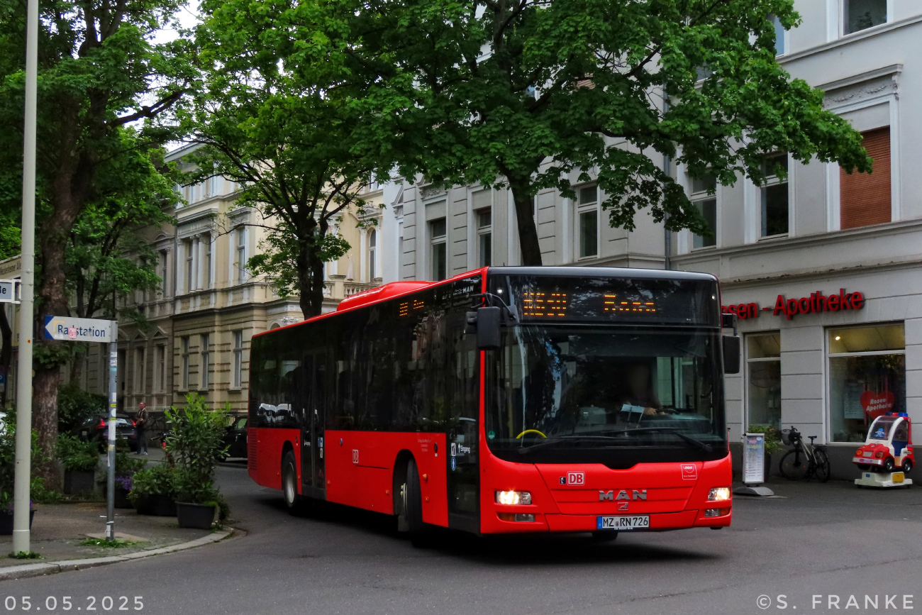 Mainz, MAN A20 Lion's City Ü NÜ323 nr. MZ-RN 726; Cologne — Rail Replacement "Linke Rheinstrecke" 05/2025