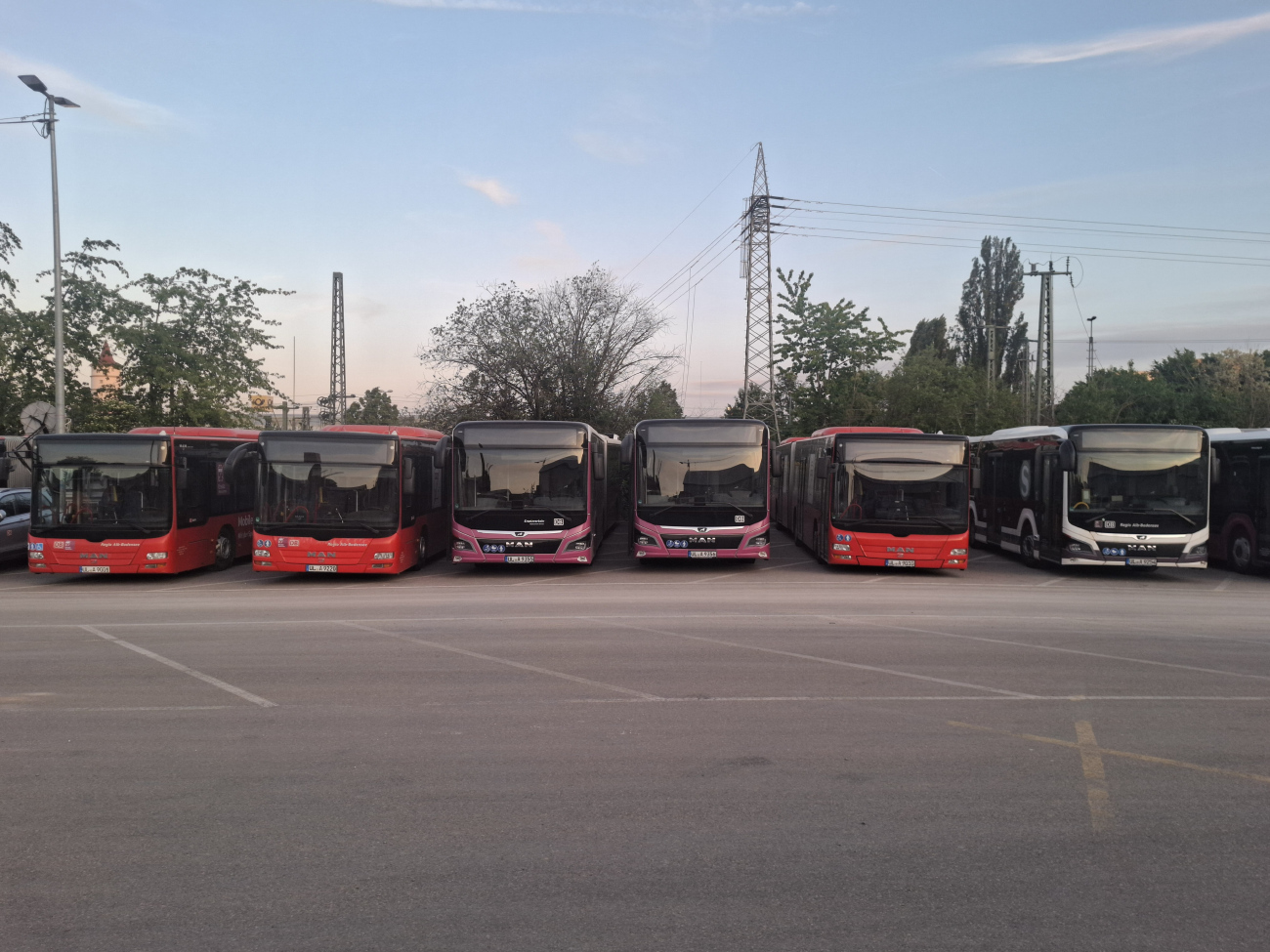 Ulm, MAN A23 Lion's City G NG363 # UL-A 9001; Ulm, MAN A23 Lion's City G NG363 # UL-A 9220; Ulm, MAN 18C Lion's City NG360 EfficientHybrid # UL-A 9355; Ulm, MAN 18C Lion's City NG360 EfficientHybrid # UL-A 9356; Ulm, MAN A23 Lion's City G NG363 # UL-A 9010; Ulm, MAN 18C Lion's City NG360 EfficientHybrid # UL-A 9354