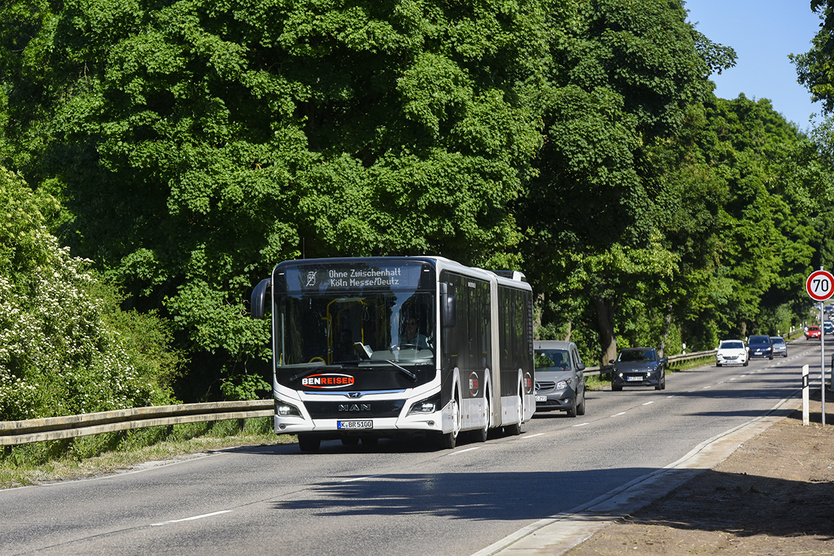 Düren, MAN 18C Lion's City NG360 EfficientHybrid # K-BR 5100; Cologne — Rail Replacement "Linke Rheinstrecke" 05/2025