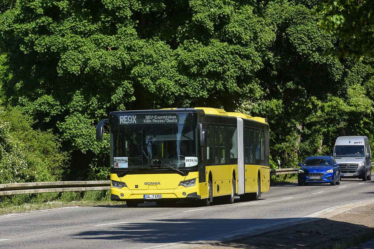 Düren, Scania Citywide LFA II 18M # JÜL-T 8300; Cologne — Rail Replacement "Linke Rheinstrecke" 05/2025