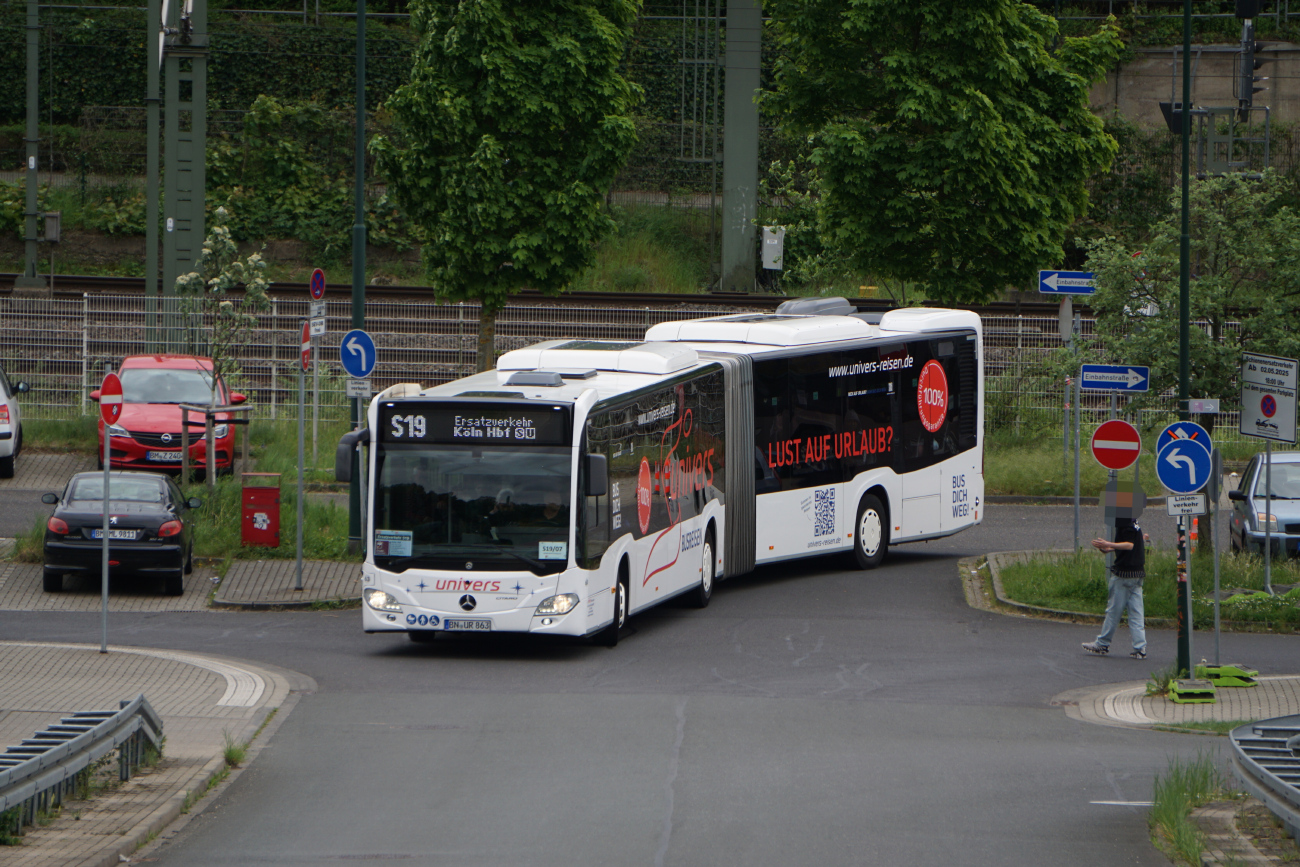 Bonn, Mercedes-Benz Citaro C2 G # 63; Cologne — Rail Replacement "Linke Rheinstrecke" 05/2025