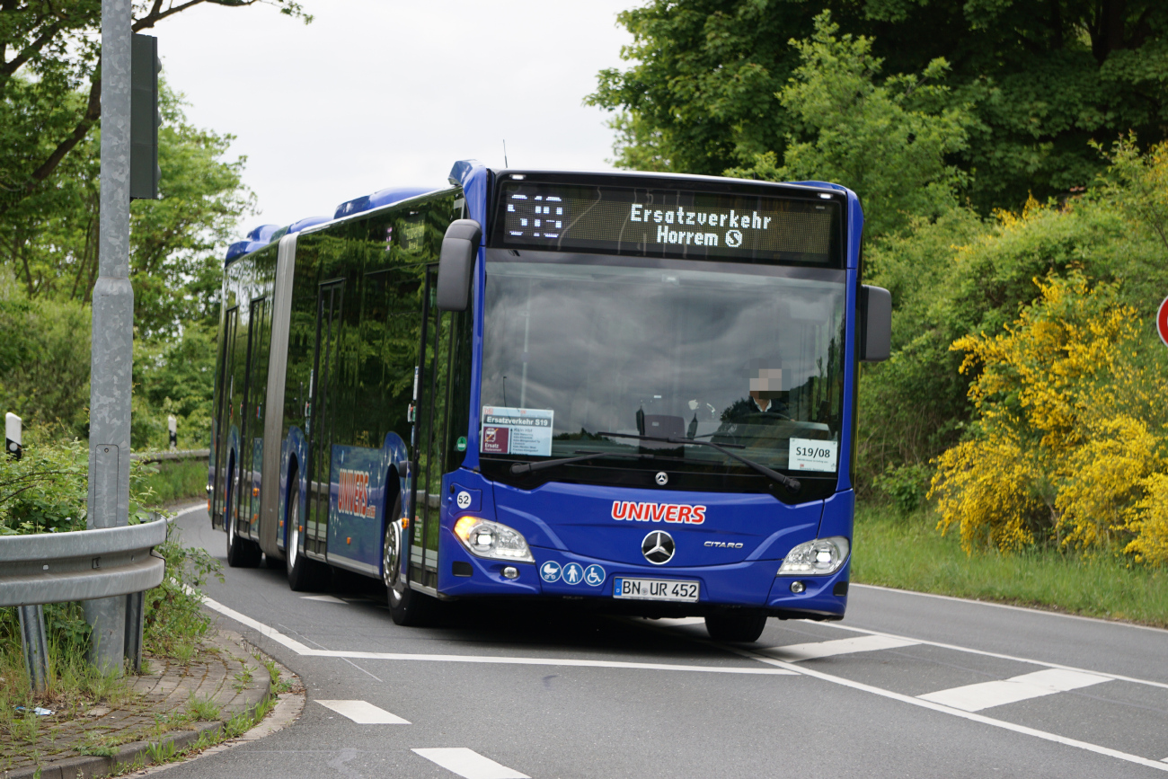 Bonn, Mercedes-Benz Citaro C2 G # 52; Cologne — Rail Replacement "Linke Rheinstrecke" 05/2025