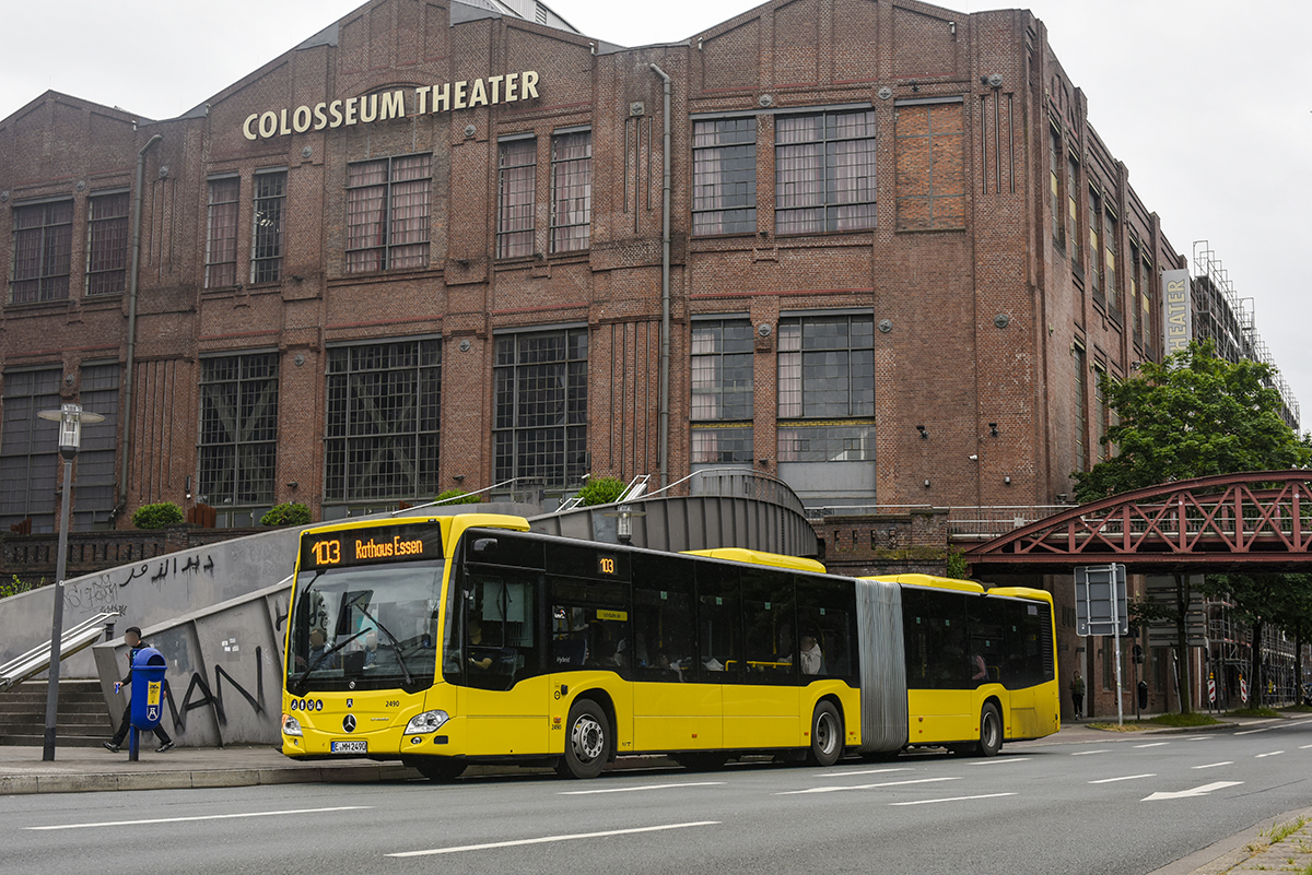 Essen, Mercedes-Benz Citaro C2 G Hybrid # 2490; Essen — Baumaßnahme CITYBAHN  Stufe 1