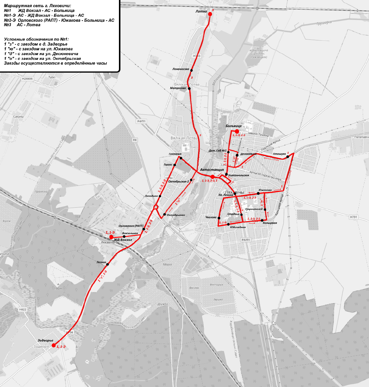 Liachavichi — Maps; Route maps