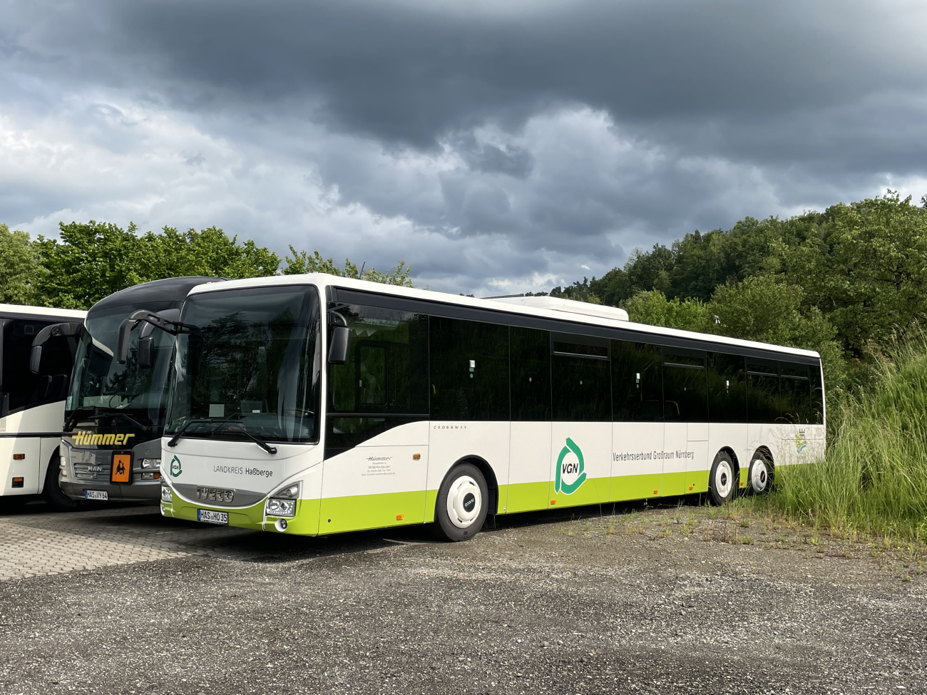 Haßfurt, IVECO Crossway LE 14.5M # HAS-HO 35; Schweinfurt — Fotosonderfahrt — 07.06.2025 — MAN A39 Lion's City DD