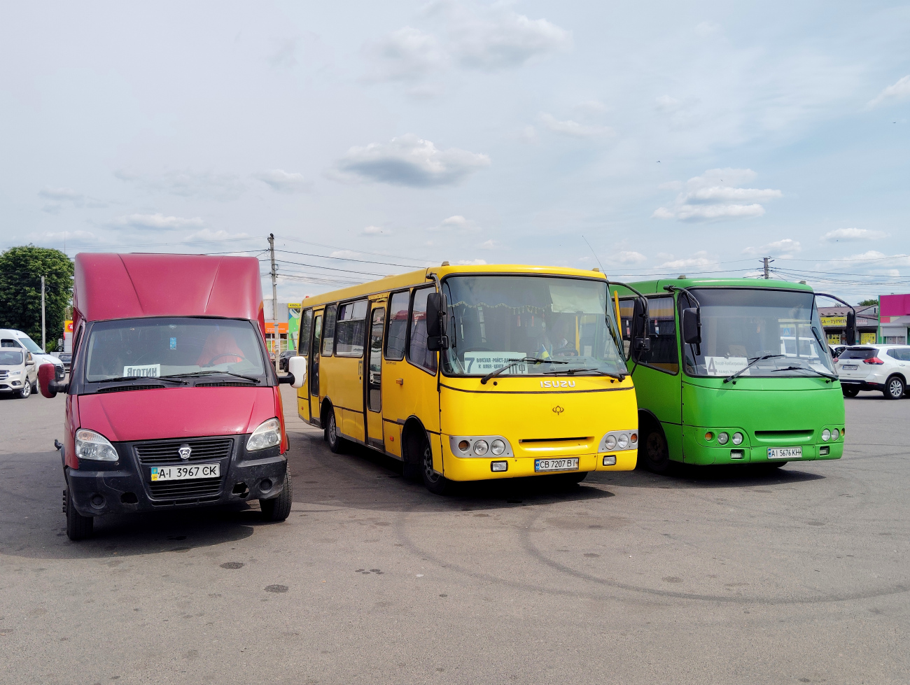 Boryspil, Ruta 22 # АІ 3967 СК; Jahotyn, Богдан А09200 # АІ 5676 КН; Jahotyn, Bogdan А09202 # СВ 7207 ВІ; Jahotyn — Miscellaneous Photos
