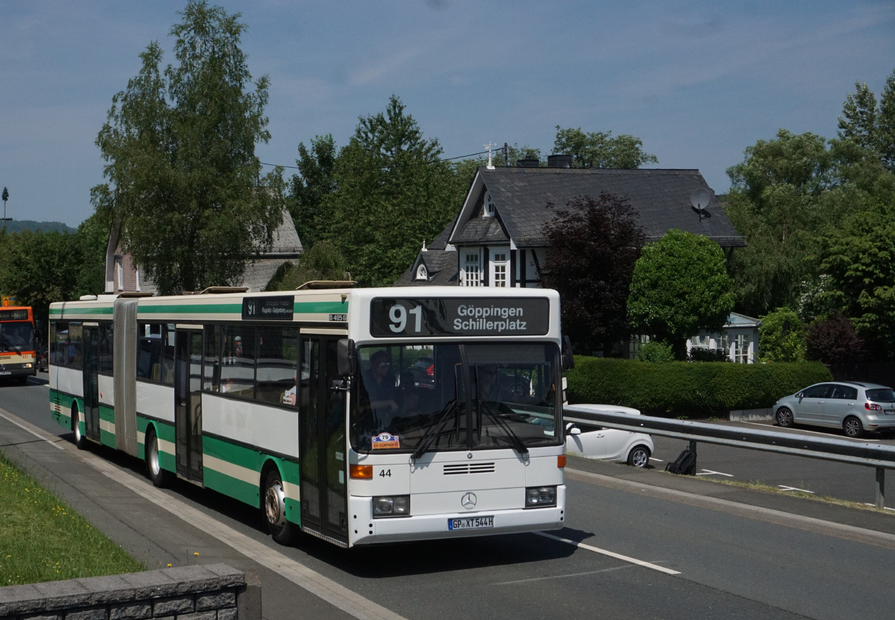 Göppingen, Mercedes-Benz O405G # 44; Siegen — 130 Jahre erste Motor-Omnibus-Linie (Deuz-Netphen-Siegen)