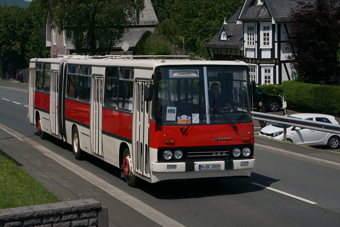 Nuremberg, Ikarus 280.27 # N-BF 280H; Siegen — 130 Jahre erste Motor-Omnibus-Linie (Deuz-Netphen-Siegen)