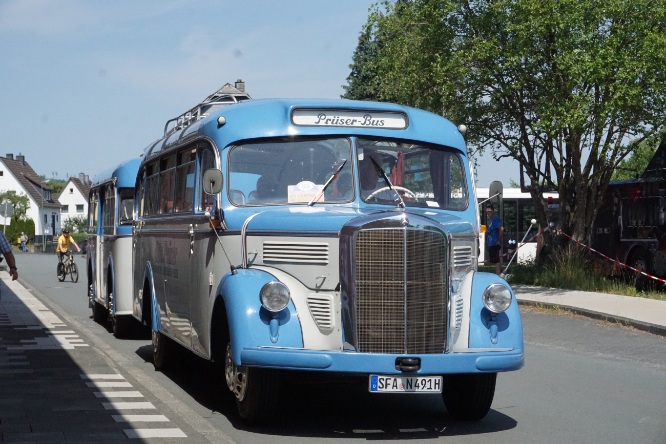 Soltau, Mercedes-Benz O3500 # SFA-N 491H; Siegen — 130 Jahre erste Motor-Omnibus-Linie (Deuz-Netphen-Siegen)