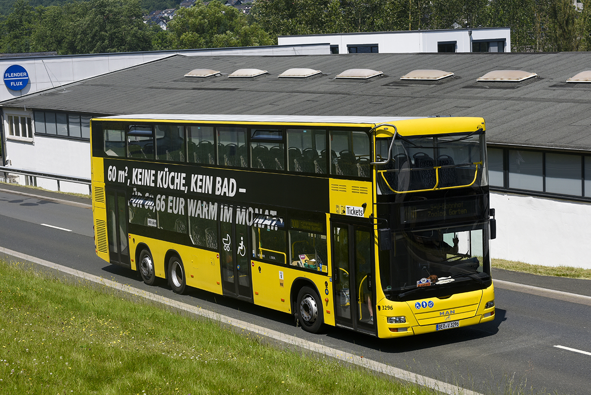Eberswalde, MAN A39 Lion's City DD ND313 # BER-V 3296; Siegen — 130 Jahre erste Motor-Omnibus-Linie (Deuz-Netphen-Siegen)