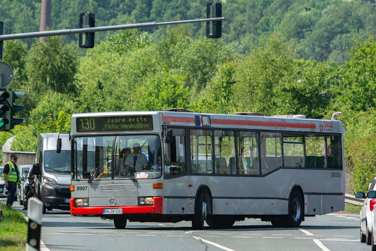 Bonn, Mercedes-Benz O405N2 # 9907; Siegen — 130 Jahre erste Motor-Omnibus-Linie (Deuz-Netphen-Siegen)