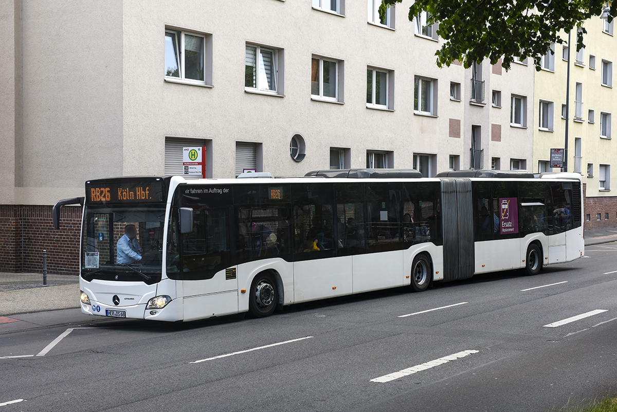 Herne, Mercedes-Benz Citaro C2 G # HER-DS 68; Cologne — Rail Replacement "Linke Rheinstrecke" 05/2025