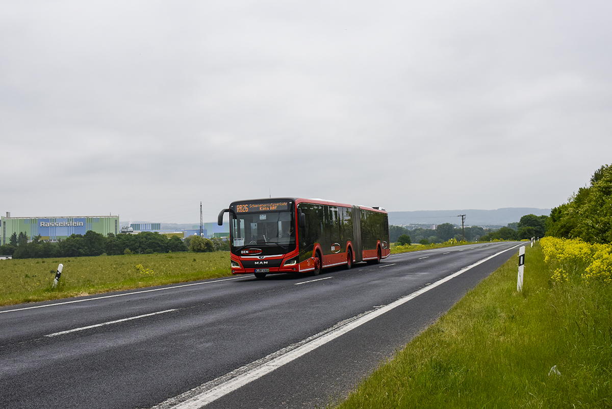 Cologne, MAN 18C Lion's City NG360 EfficientHybrid # K-BR 5300; Cologne — Rail Replacement "Linke Rheinstrecke" 05/2025