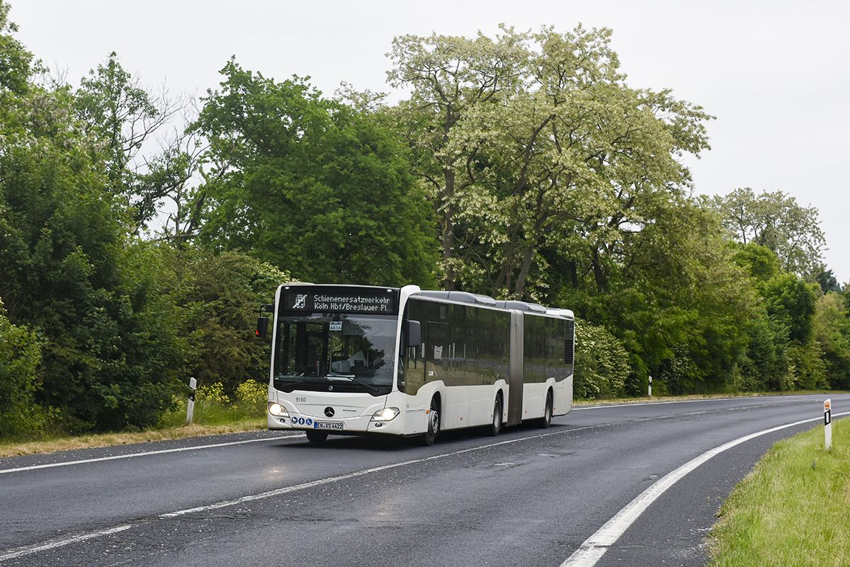 Ennepetal, Mercedes-Benz Citaro C2 G # 9160; Cologne — Rail Replacement "Linke Rheinstrecke" 05/2025