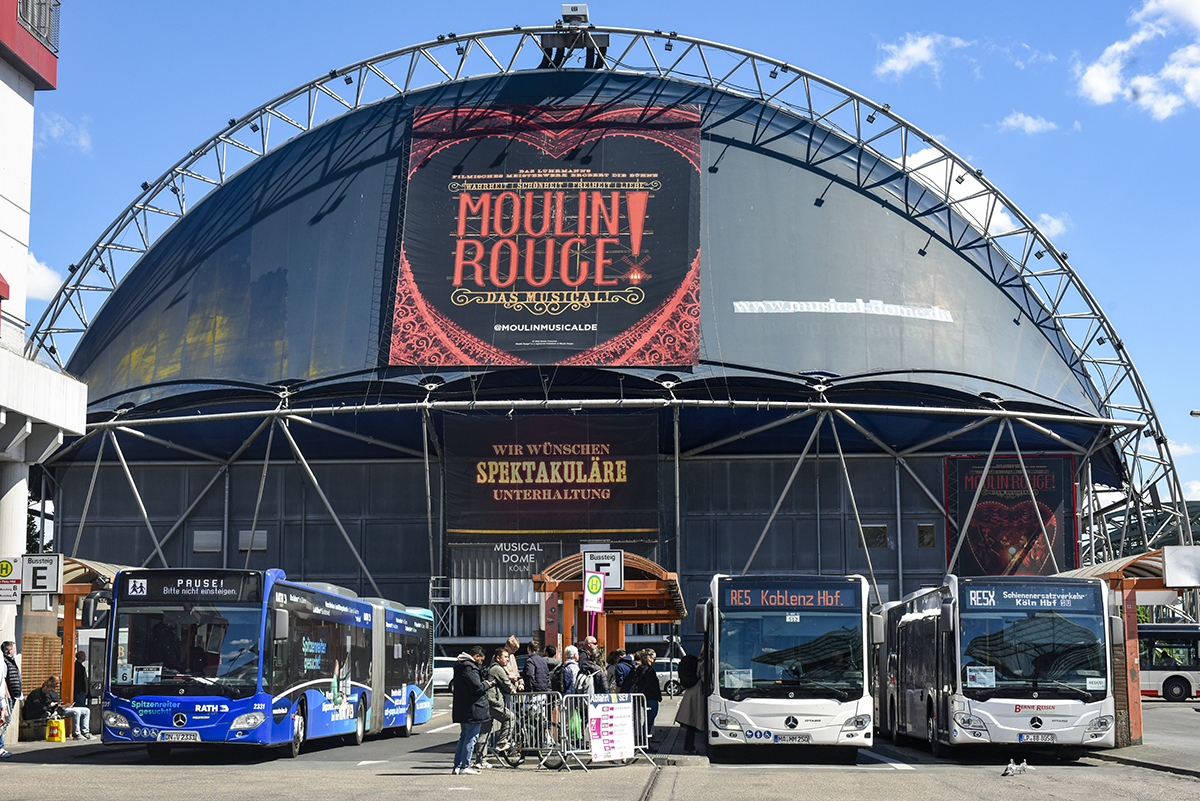 Düren, Mercedes-Benz Citaro C2 G # 2331; Hagen, Mercedes-Benz Citaro C2 G # 250; Cologne — Rail Replacement "Linke Rheinstrecke" 05/2025