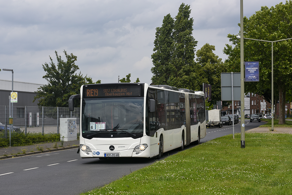 Herne, Mercedes-Benz Citaro C2 G # HER-DS 68; Oberhausen — Ersatzverkehr Generalsanierung Oberhausen — Emmerich