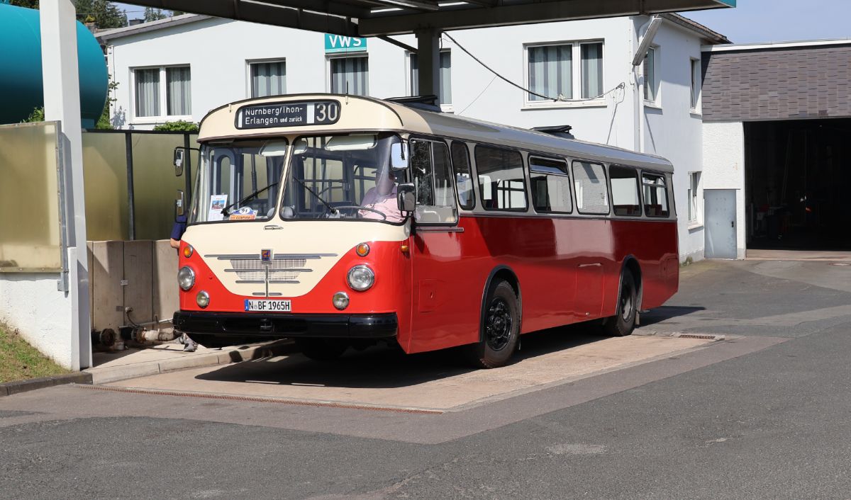 Nuremberg, Büssing Senator 12 D # N-BF 1965H; Siegen — 130 Jahre erste Motor-Omnibus-Linie (Deuz-Netphen-Siegen)