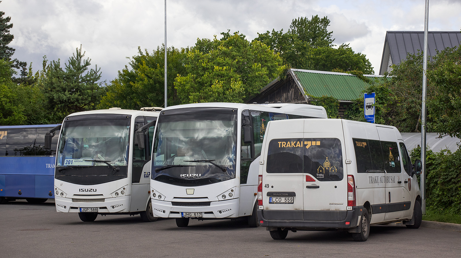 Trakai, Van Hool T915 Atlon # KMR 953; Trakai, Renault Master # 49