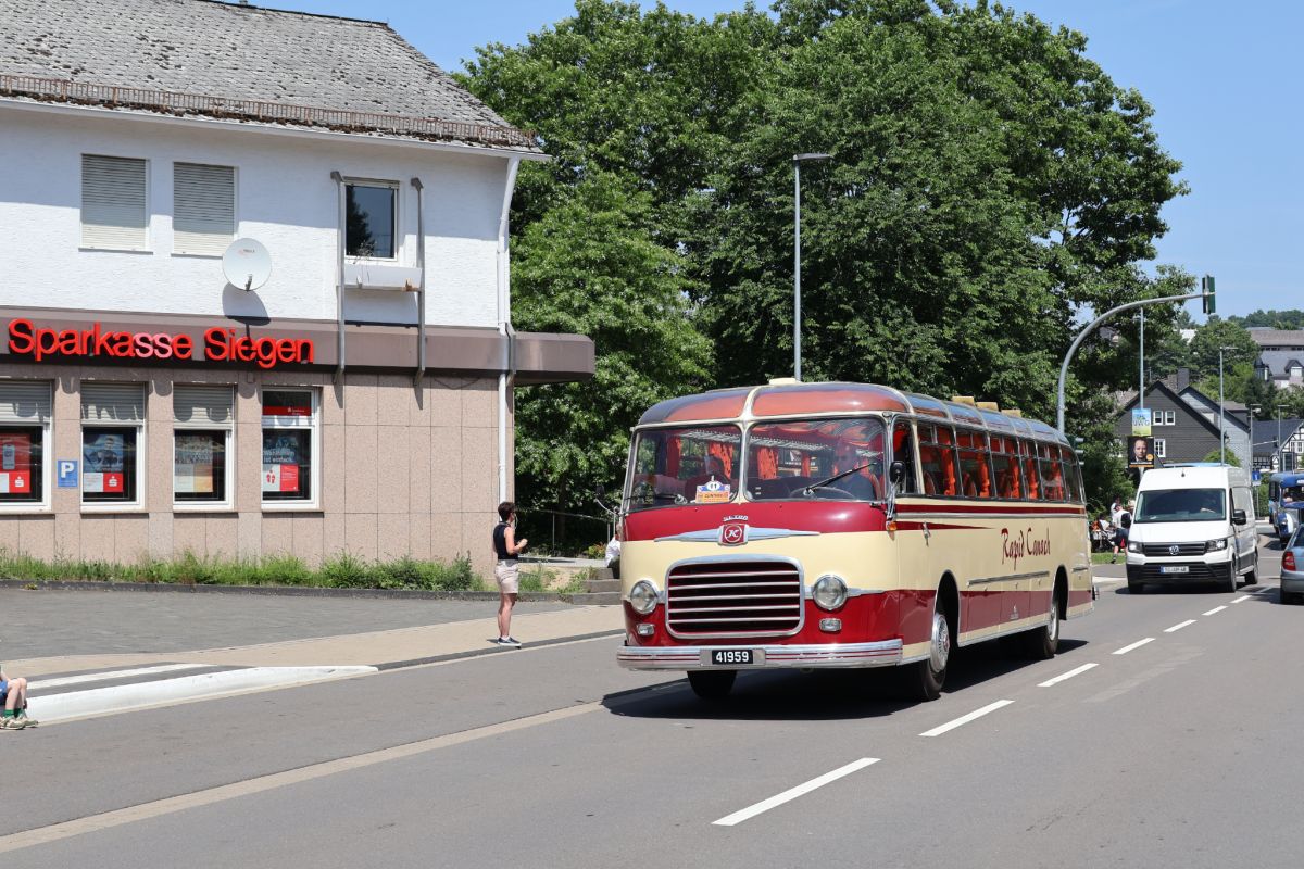 Remich, Setra S11 # 41959; Siegen — 130 Jahre erste Motor-Omnibus-Linie (Deuz-Netphen-Siegen)