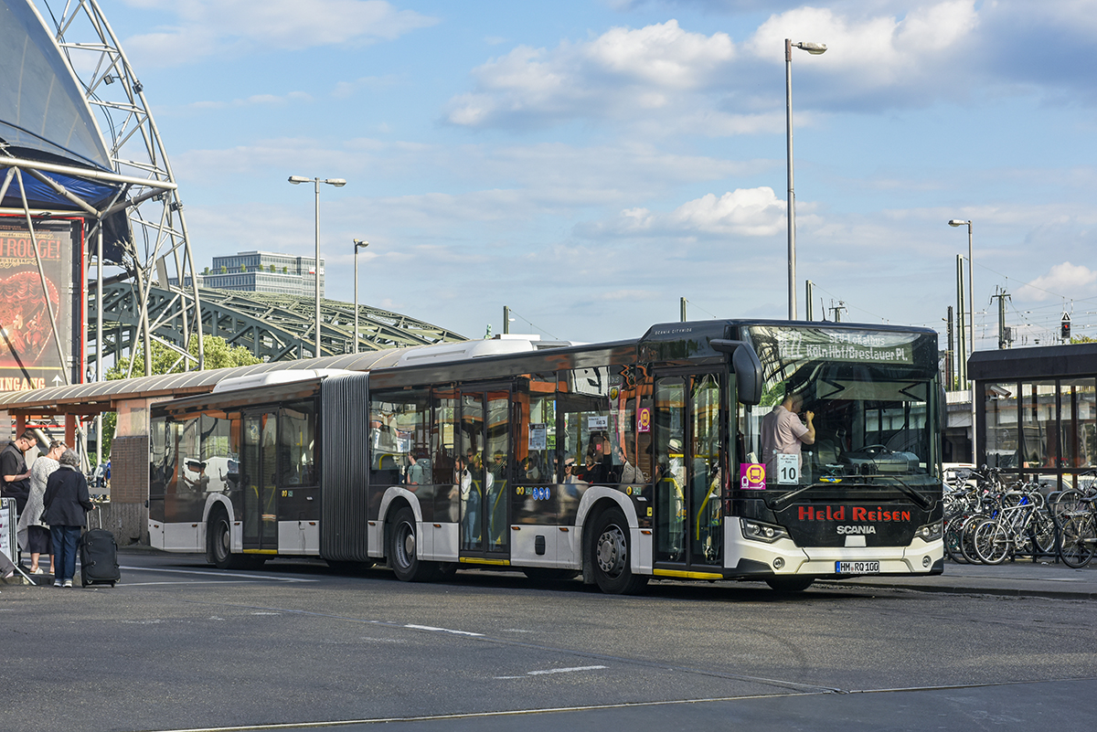 Hameln, Scania Citywide LFA II 18M # HM-RQ 100; Cologne — Rail Replacement "Linke Rheinstrecke" 05/2025