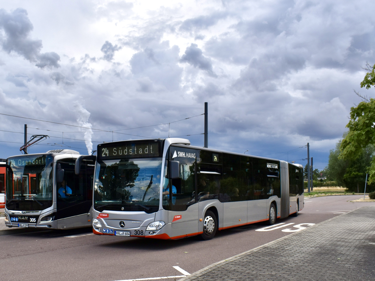 Halle (Saale), Mercedes-Benz Citaro C2 G Hybrid # 308