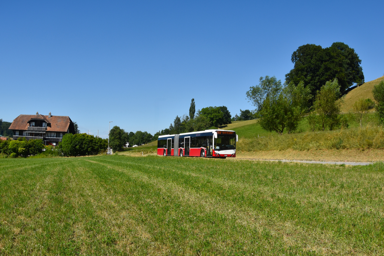 Fribourg, Solaris Urbino IV 18 # 671; Bern — Ersatzverkehr/Service de remplacement Fribourg/Freiburg–Bern 27.06.2025 — 25.08.2025