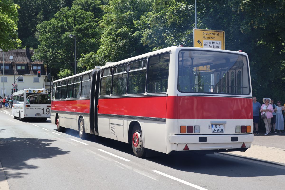 Nuremberg, Ikarus 280.27 # N-BF 280H; Siegen — 130 Jahre erste Motor-Omnibus-Linie (Deuz-Netphen-Siegen)