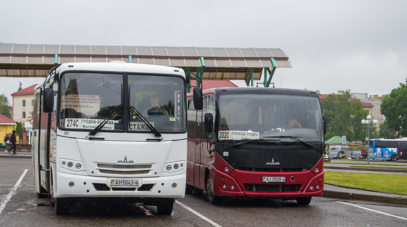 Grodna, MAZ-257.040 # 021521; Grodna, MAZ-241.030 # 021229