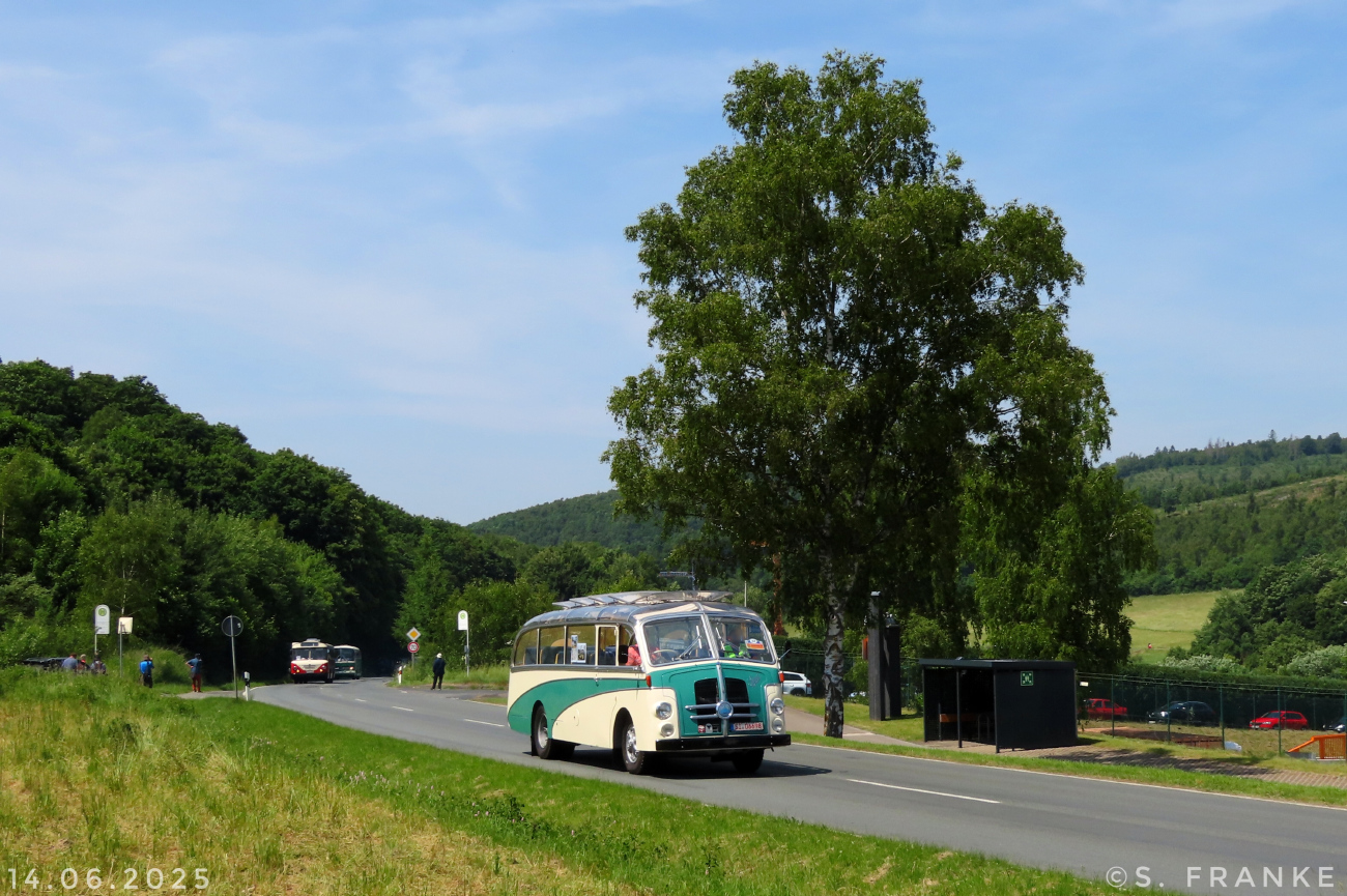 Siegen, Saurer S2C H # SI 06698; Siegen — 130 Jahre erste Motor-Omnibus-Linie (Deuz-Netphen-Siegen)