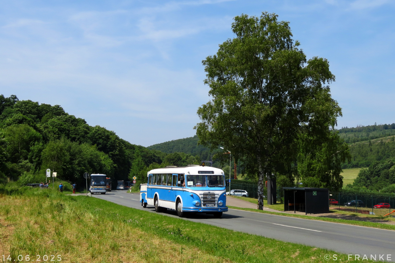 Pirna, IFA H6B # DW-LH 6H; Siegen — 130 Jahre erste Motor-Omnibus-Linie (Deuz-Netphen-Siegen)
