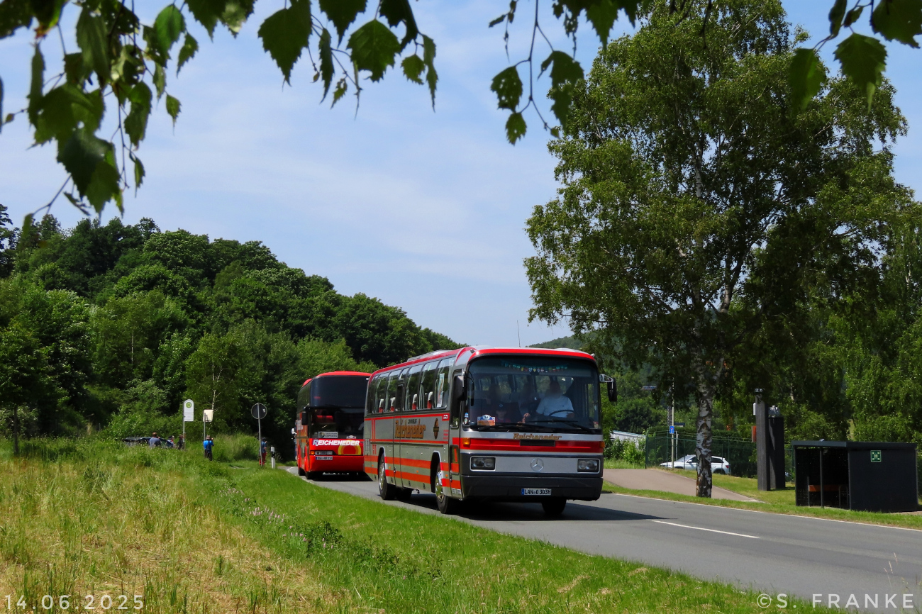 Dingolfing, Mercedes-Benz O303 # LAN-O 303H; Siegen — 130 Jahre erste Motor-Omnibus-Linie (Deuz-Netphen-Siegen)