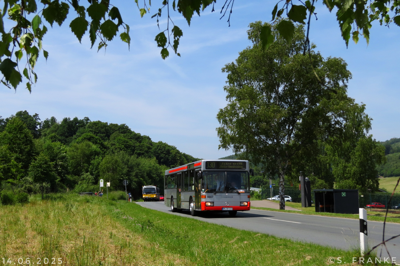 Bonn, Mercedes-Benz O405N2 # 9907; Siegen — 130 Jahre erste Motor-Omnibus-Linie (Deuz-Netphen-Siegen)