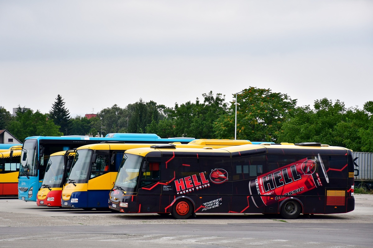 Piešťany, IVECO Crossway 10.8M # AA-160EP; Piešťany, SOR BN 9.5 # TT-401EG; Senica, SOR LC 10.5 # TT-634EZ; Piešťany, SOR BN 9.5 # TT-947FP