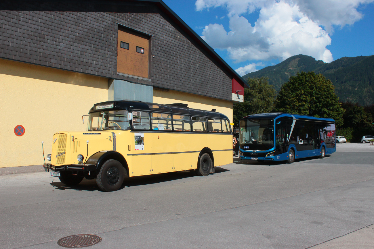 Liezen, Saurer 5GA4F-OL # LI-303 CG; Zell am See, MAN 12E Lion's City NL367 # M-AN 8466