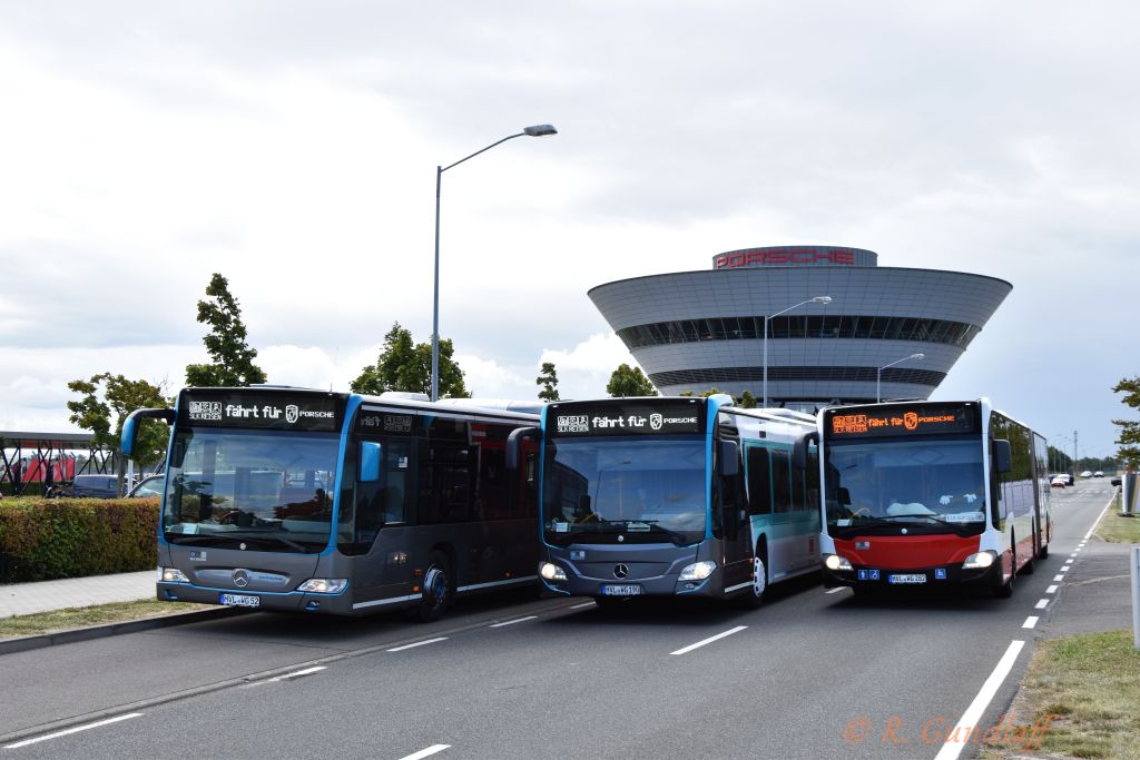 Nauen, Mercedes-Benz Citaro C2 G # HVL-WG 282; Nauen, Mercedes-Benz O530 Citaro Facelift G # HVL-WG 52; Nauen, Mercedes-Benz Citaro C2 G # HVL-WG 190