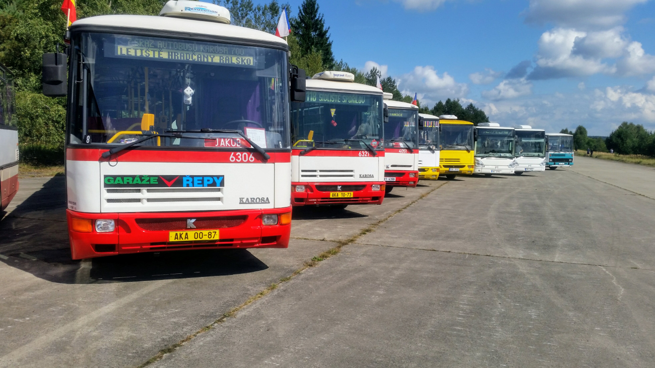 Prague, Karosa B941E.1964 # 6306; Prague, Karosa B951E.1713 # 4051; Prague, Karosa B941E.1966 # 6321 na 2; Znojmo, Karosa LC736.1022 # 30; Ostrava, Karosa B932E.1688 # 6SK 0510; Karlovy Vary, Irisbus Citelis 12M # 4K7 3715; Prague, Irisbus Citelis 12M # 25