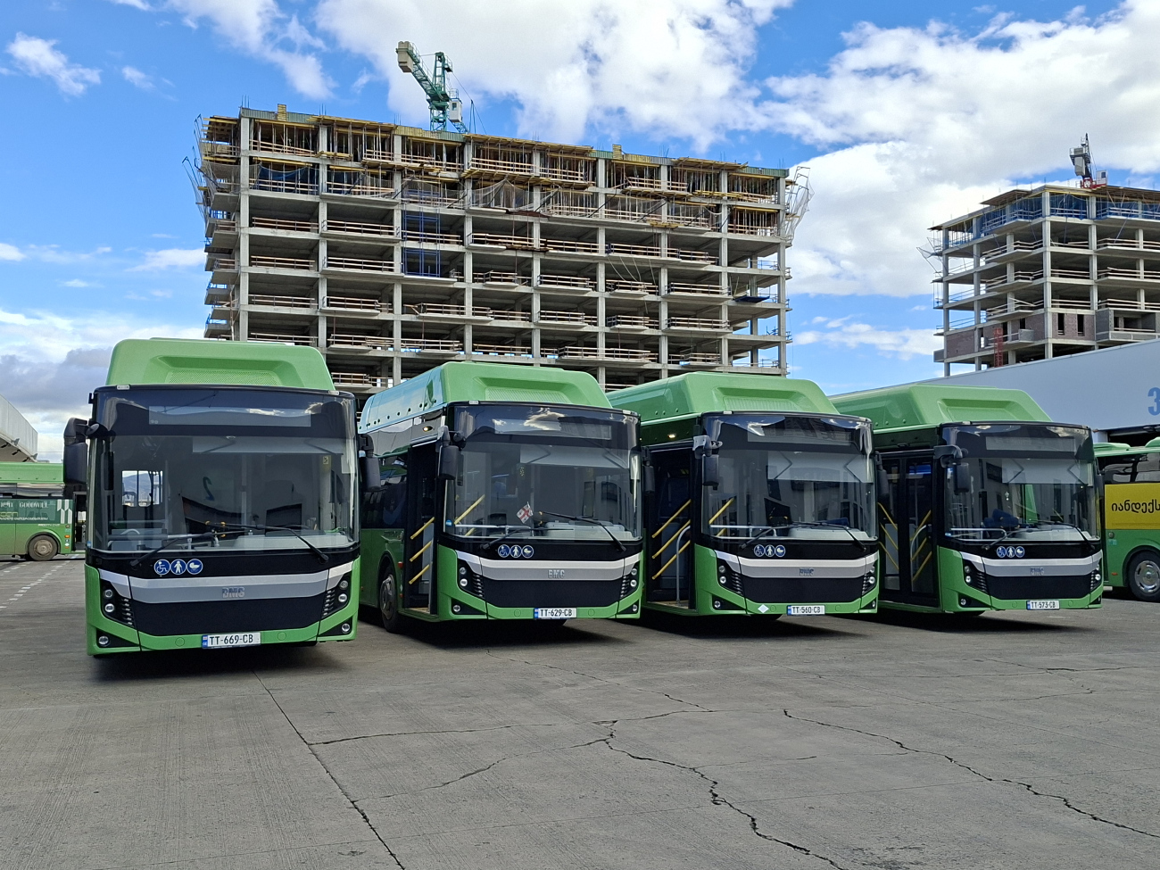 Tbilisi, BMC Procity II 12 CNG # TT-669-CB; Tbilisi, BMC Procity II 12 CNG # TT-629-CB; Tbilisi, BMC Procity II 12 CNG # TT-560-CB; Tbilisi, BMC Procity II 12 CNG # TT-573-CB; Tbilisi — Bus Depot N2