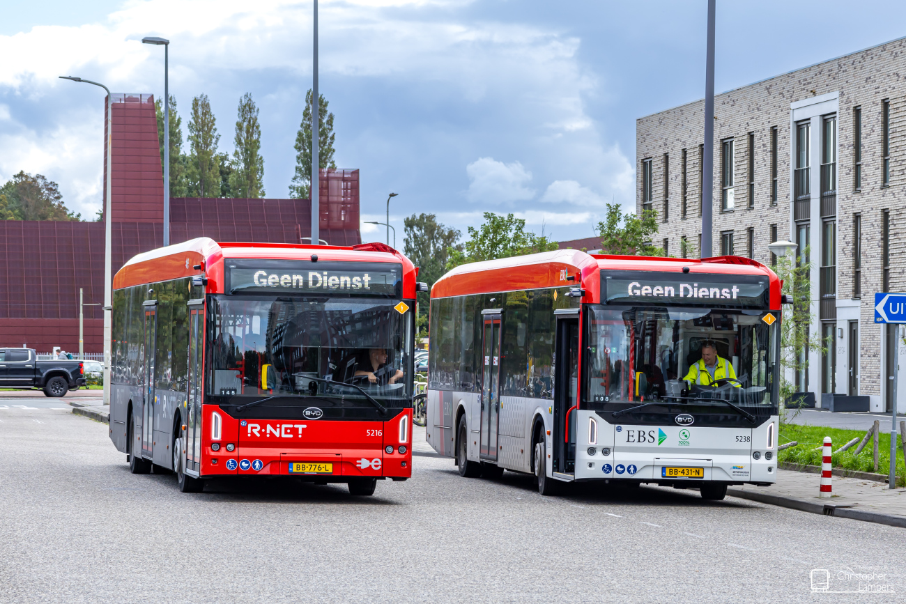 Den Haag, BYD eBus B12.b # 5216; Den Haag, BYD eBus B12.b # 5238