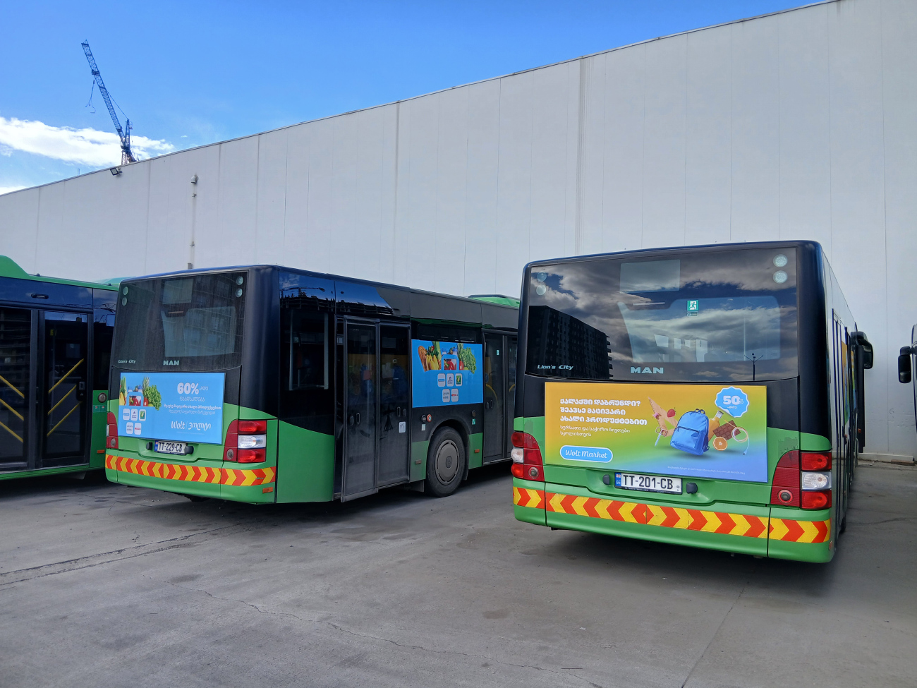 Tbilisi, MAN A47 Lion's City M NL293-10,5 # TT-201-CB; Tbilisi, MAN A47 Lion's City M NL293-10,5 # TT-229-CB; Tbilisi — Bus Depot N2