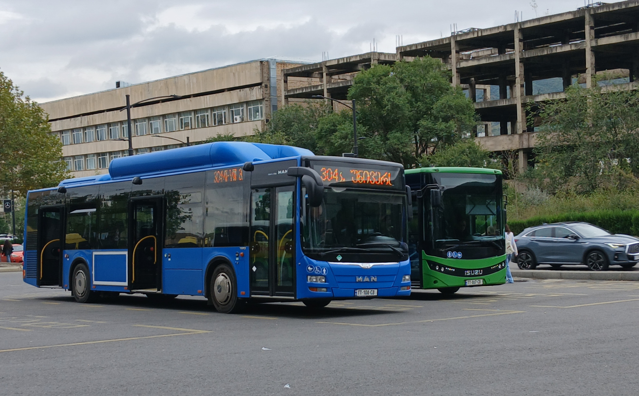 Tbilisi, MAN A21 Lion's City NL313 CNG # TT-108-CB; Tbilisi, Anadolu Isuzu NovoCiti Life # TT-867-CB