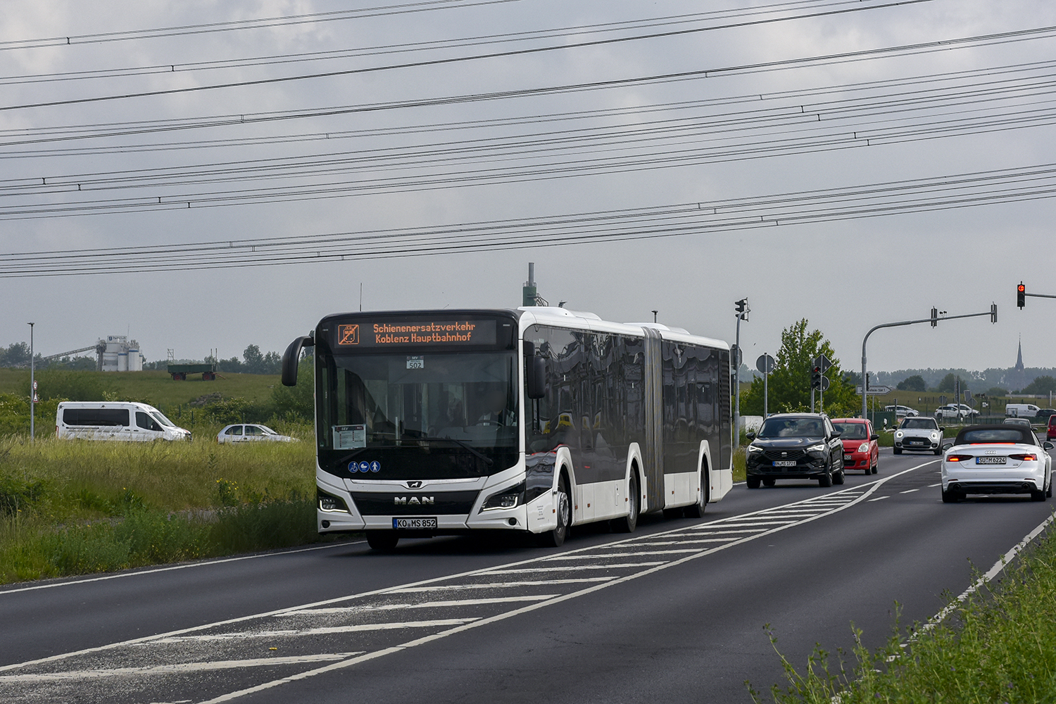 Koblenz, MAN 18C Lion's City NG360 # KO-MS 852; Cologne — Rail Replacement "Linke Rheinstrecke" 05/2025