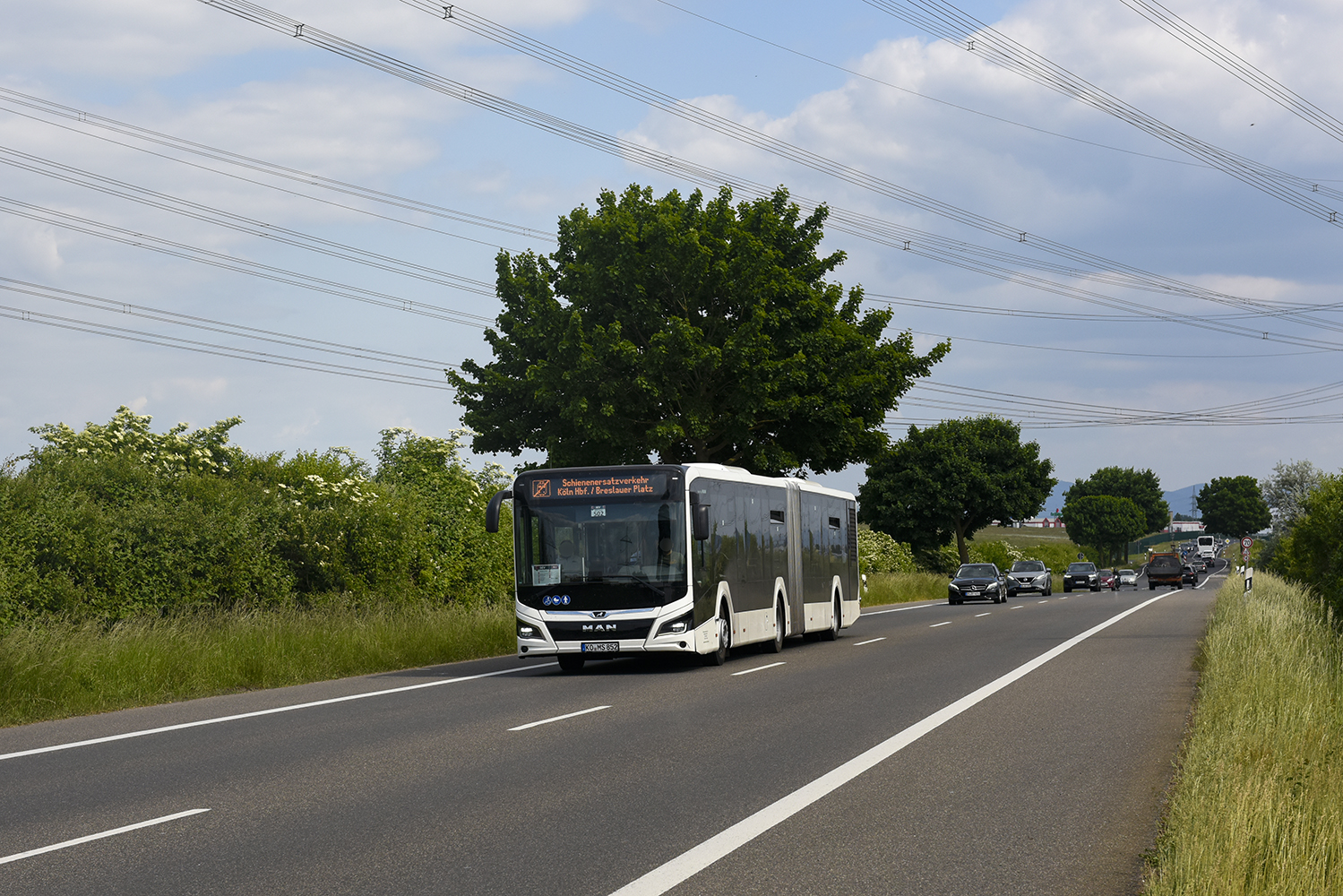 Koblenz, MAN 18C Lion's City NG360 # KO-MS 852; Cologne — Rail Replacement "Linke Rheinstrecke" 05/2025