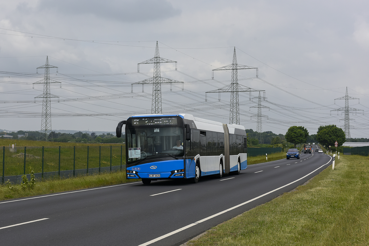 Nuremberg, Solaris Urbino IV 18 # N-BF 6620; Cologne — Rail Replacement "Linke Rheinstrecke" 05/2025