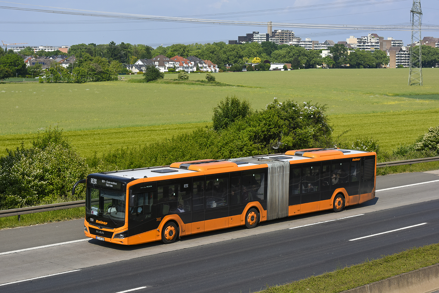 Gelsenkirchen, MAN 18C Lion's City NG360 # GE-VR 300; Cologne — Rail Replacement "Linke Rheinstrecke" 05/2025