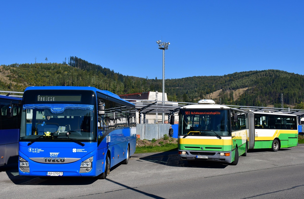 Žilina, IVECO Crossway 10.8M # AA-170ET; Žilina, Karosa B961E.1970 # 115