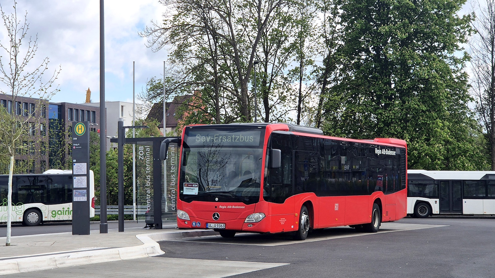 Ulm, Mercedes-Benz Citaro C2 Ü # UL-A 9363; Stuttgart — SEV Stuttgart <> Ulm (Filstalbahn)